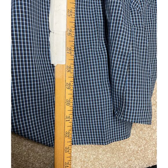 Eddie Bauer Wrinkle Free Shirt Mens 3XL Relaxed Fit Blue Check Travel Office - Picture 8 of 11